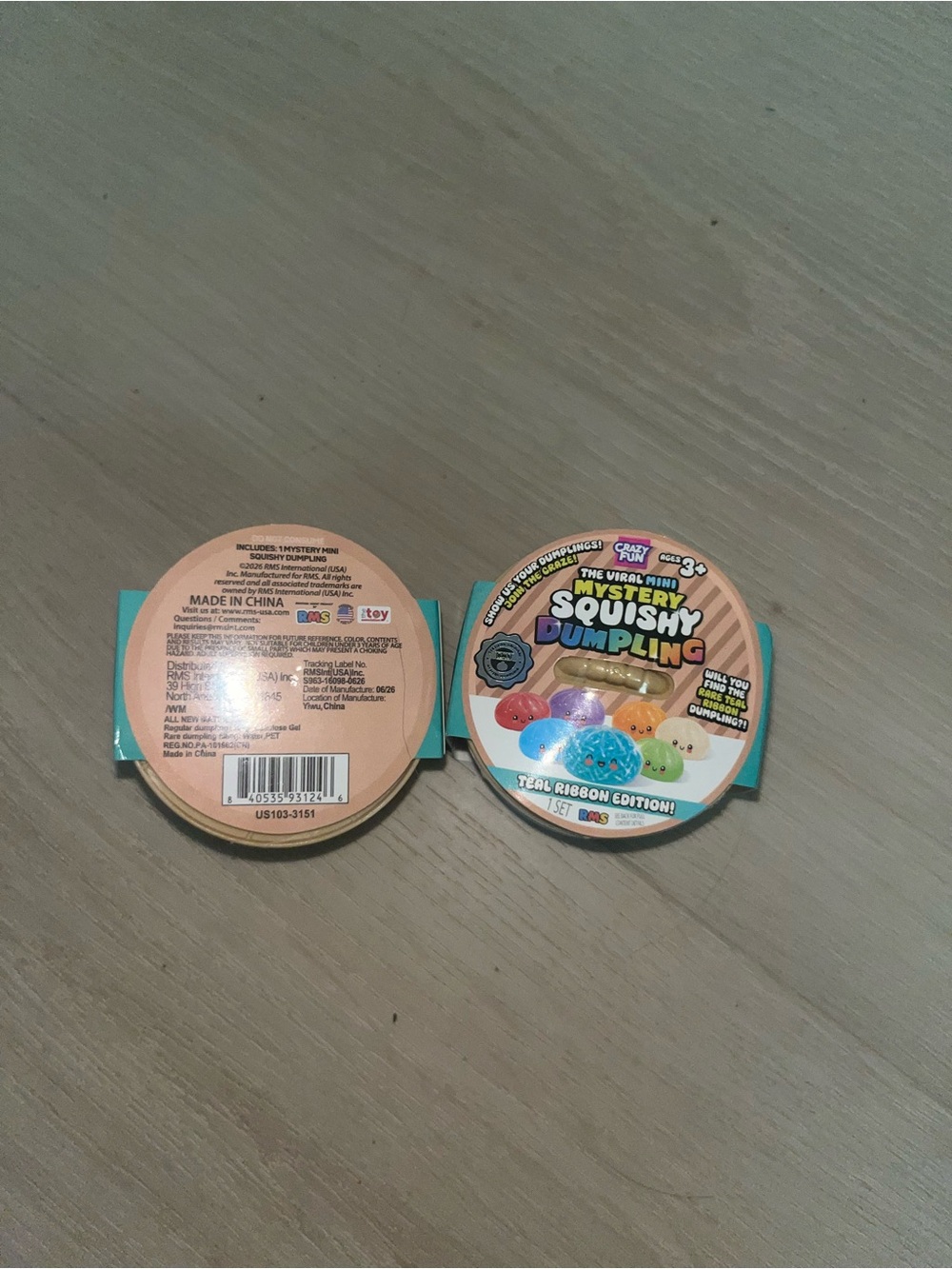 Mystery Squishy Dumpling Toy - Teal Ribbon Edition bundle